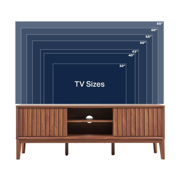 Gennaro 58 in. Farmhouse 3-Storage Sliding Door TV Stand Fits TVs up to 65 in. with Cable Management - JONATHAN Y